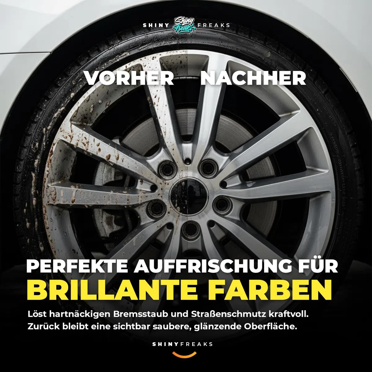 SONAX Felgenreinigung Set FelgenBeast Sonderedition (500ml) Premium Auto Felgenreiniger + ShinyFreaks Felgenbürste - Für eine schonende & gründliche Reinigung für Alufelgen & Stahlfelgen | 2-teilig