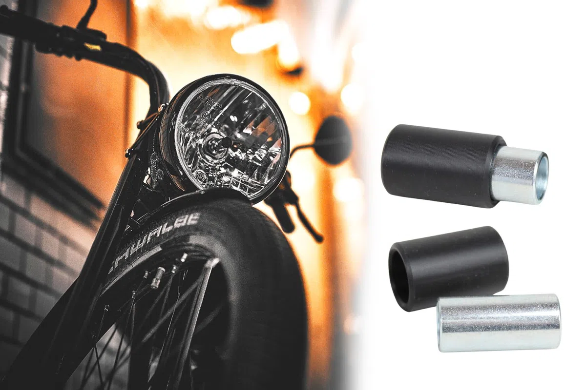 2x Polyamid Buchsen mit Innenrohr für Schwinge + Motorlager für Simson KR51, SR4-1 Spatz, SR4-2 Star, SR4-3 Sperber, SR4-4 Habicht
