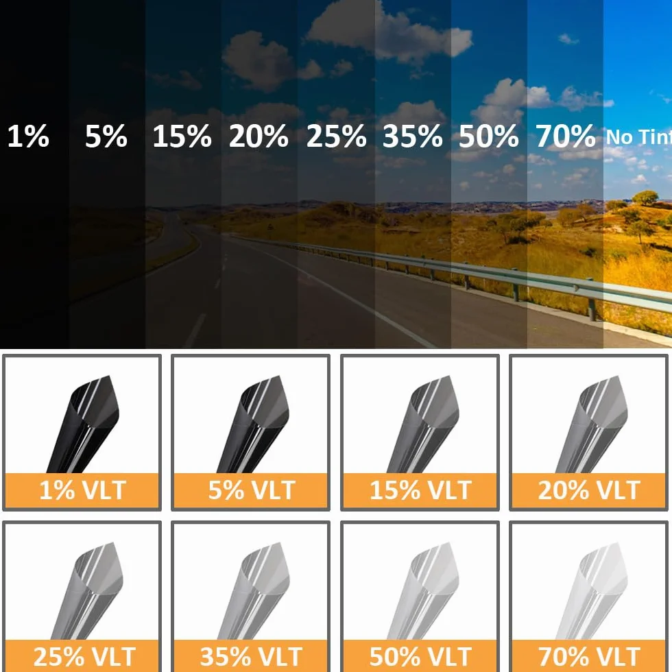 Auto Tönungsfolie 15% VLT Auto Scheibentönungsfolie Sichtschutzfolie Autoscheiben Folie Fensterfolie Scheibenfolie Sonnenschutzfolie Schwarz Glasfolie 60cm x 300cm