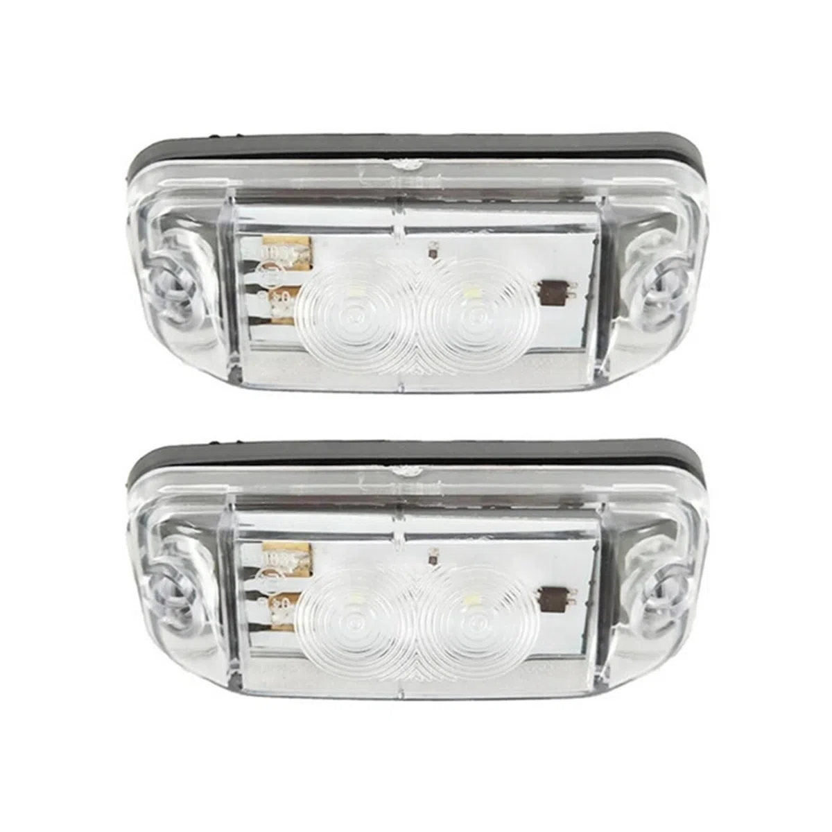 2 Stücke 24V LED Cab Dach Signalleuchten for Mercedes Benz Actros MP3 LKW Scheinwerfer Zubehör Teil OEM 0028200056 Weiß/Bernstein(White)