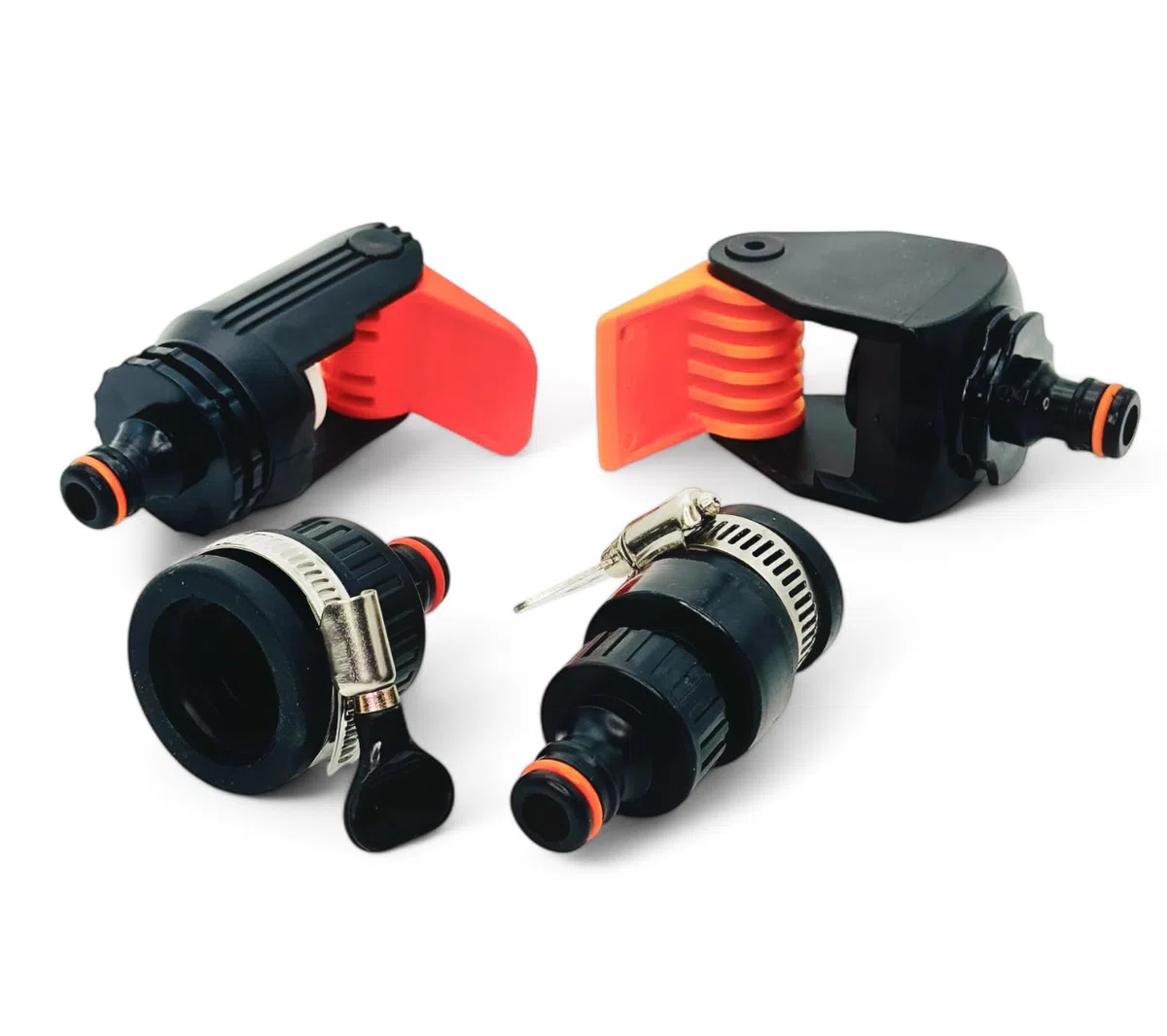 STYYL Wasserdiebe-Set 4-teilig universal Anschluss Adapter Set für Wasserhahn verstellbarer für Wasserhähne ohne Gewinde Hahnanschluss Innen und Außen ideal für Camper Wohnmobil Caravan