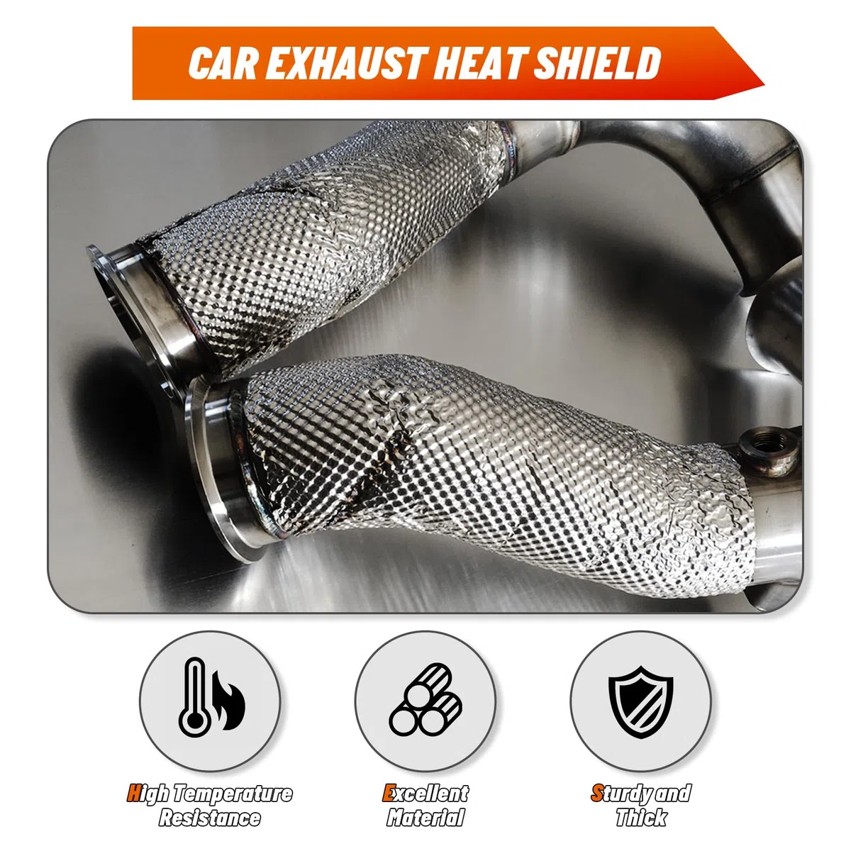 Hitzeschutz aus Geprägtem Aluminium mit 20 Kabelbindern aus Edelstahl, Hitzeschutzblech Auto für Auspuff, Schalldämpfer, Motor (100cm x 40cm)
