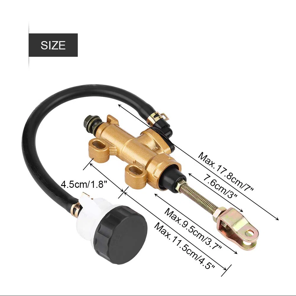 Bremspumpe Motorrad Hinten, Motorrad Hauptbremszylinder Universal Hydraulische Bremspumpe Hauptzylinder Hinterfuß Pumpe, für Dirt Bike ATV Fahrrad