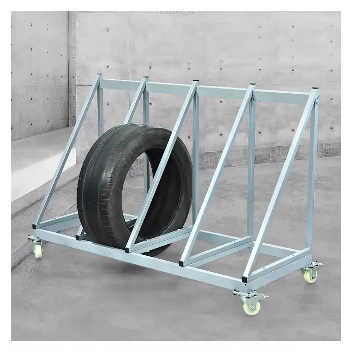 Reifenregal Reifenständer Bodenstehendes Mobiles Reifenregal Für Die Garage – Für 4 Reifen, Robuster Rollwagen Für Autoreifen, Reifenlagerregal-Organizer Für Winterreifen/Sattelschlepperreifen