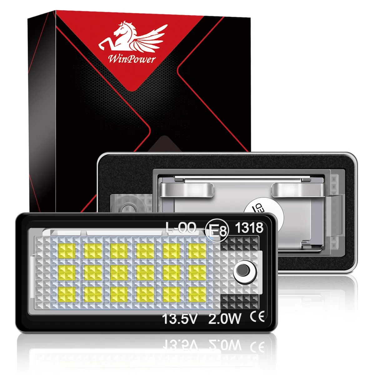 WinPower Kennzeichenbeleuchtung Glühbirnen Nummernschildbeleuchtung SMD mit CanBus Fehlerfrei 6000K Kaltweiß Super hell 12V PKW Kompatibel mit A3 S3 A4 S4 B6 B7 RS4 RS6 A8 S8 Q7 usw., 2 Stücke