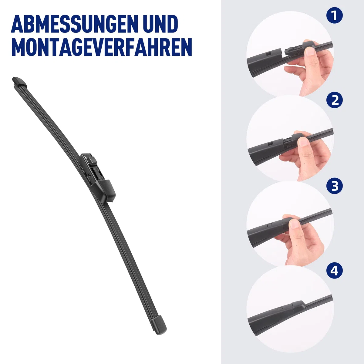 Scheibenwischer Kompatibel für Volkswagen VW up！2011-2025, Wischerblätter Vorne + Hinten, Set Frontscheibenwischer und heckscheibenwischer, Auto Scheibenwischer Zubehör