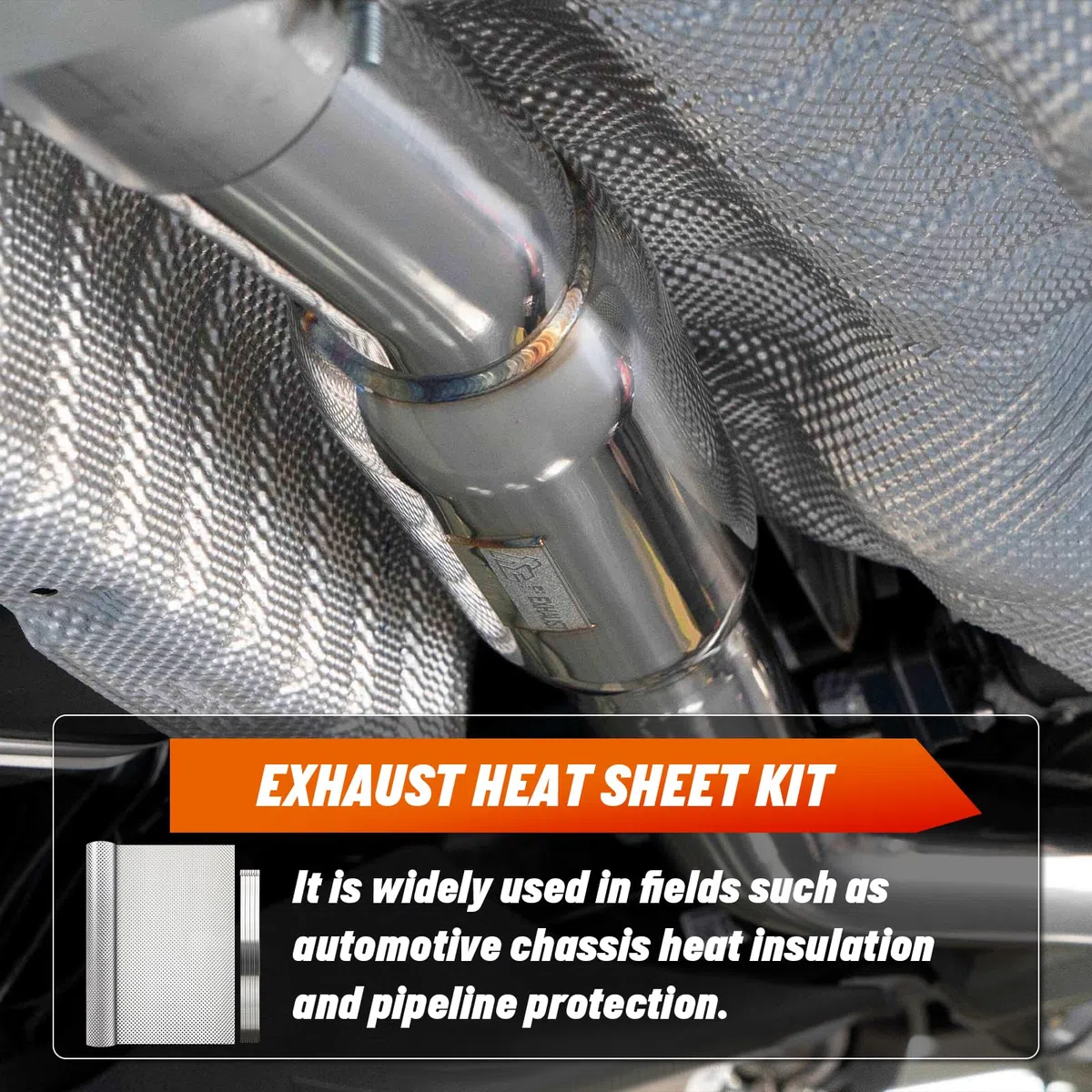 Hitzeschutz aus Geprägtem Aluminium mit 20 Kabelbindern aus Edelstahl, Hitzeschutzblech Auto für Auspuff, Schalldämpfer, Motor (100cm x 40cm)