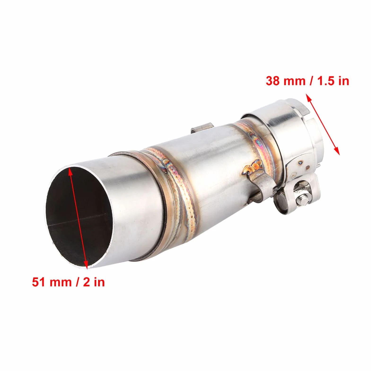 Für auspuff übergang Edelstahl Auspuffmittelrohr,Motorrad Auspuff Mittelrohrverbindungs Verbindungsstück Motorrad Saugrohre Ersatz für Z250 250 3-16