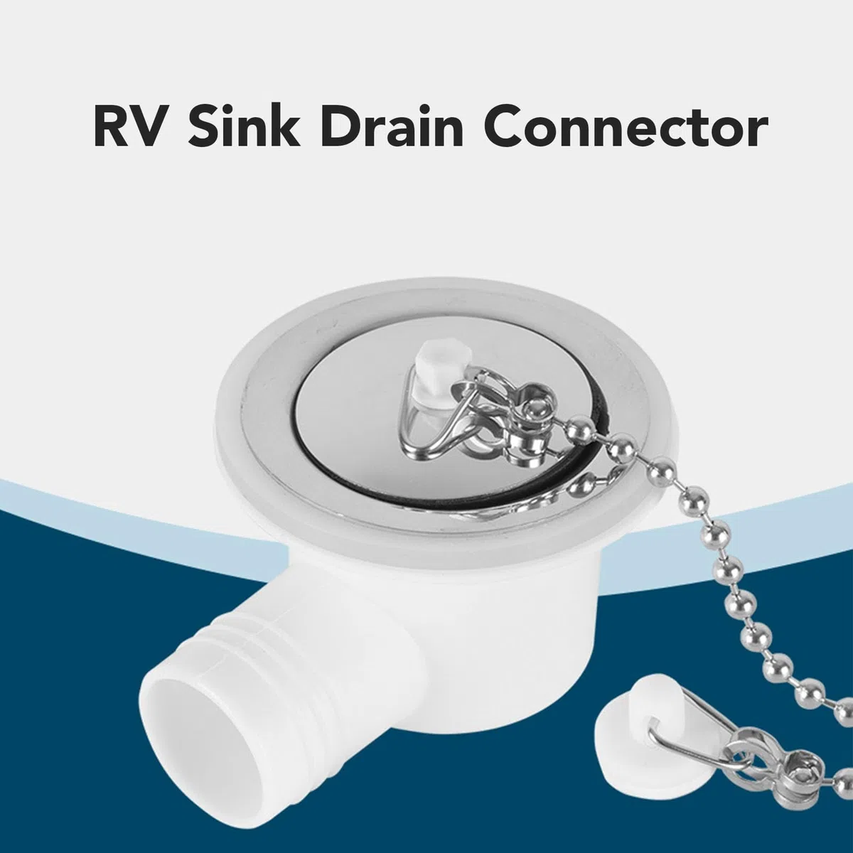 SIXRUN Rechtwinkliger Abflussanschluss für Wohnmobil-Waschbecken aus Edelstahl für Yachten, Stark Abdichtender, Platzsparender Adapter, Einzigartiges Design, ABS-Edelstahlmaterial, für