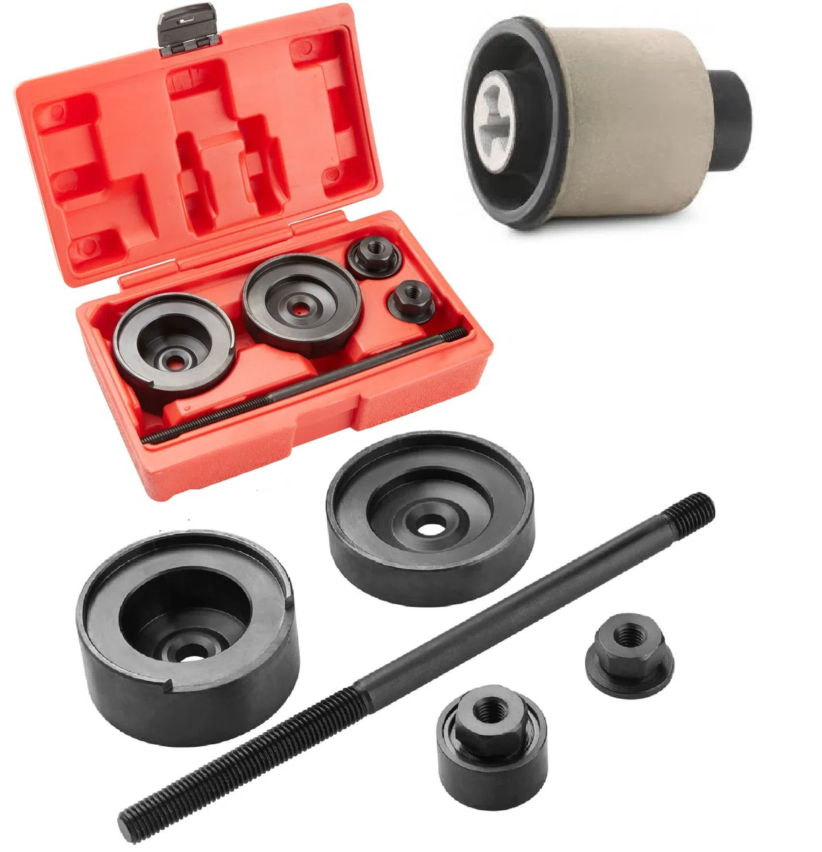 Hinterachsbuchsen Silentlager Einpresswerkzeug AUSDRÜCKER GUMMILAGER Einbausatz für VW Golf IV mk4 für Bora Polo mk4 für Audi A3 für Skoda Fabia I II III Octavia