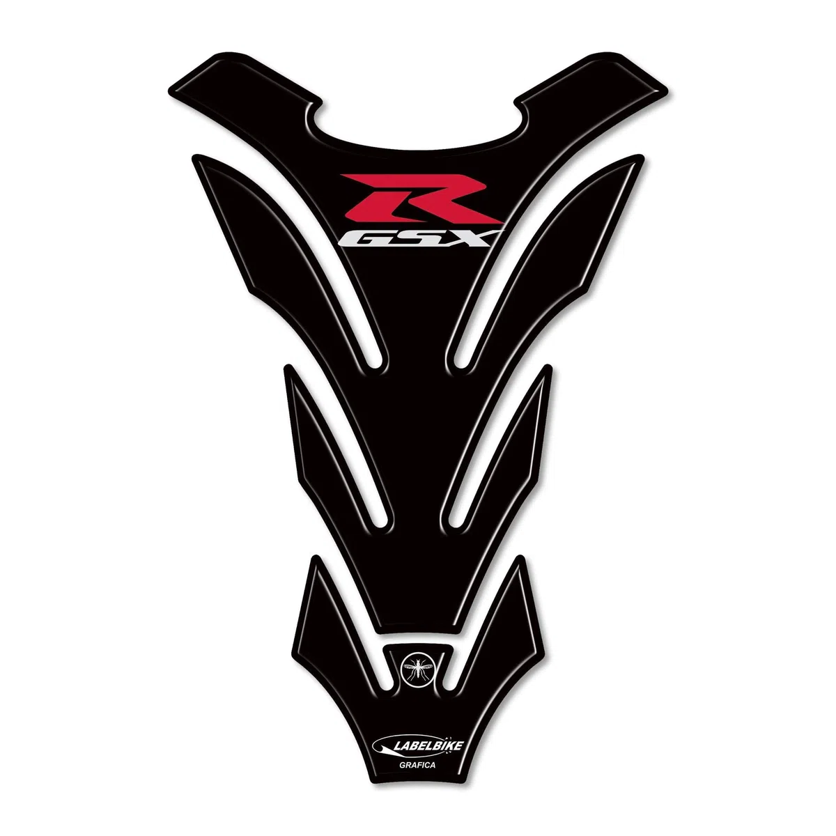 labelbike - 3D Aufkleber Motorrad Tankpad Schutz und Dekoration aus Harz kompatibel mit Suzuki GSX-R Farbe Schwarz