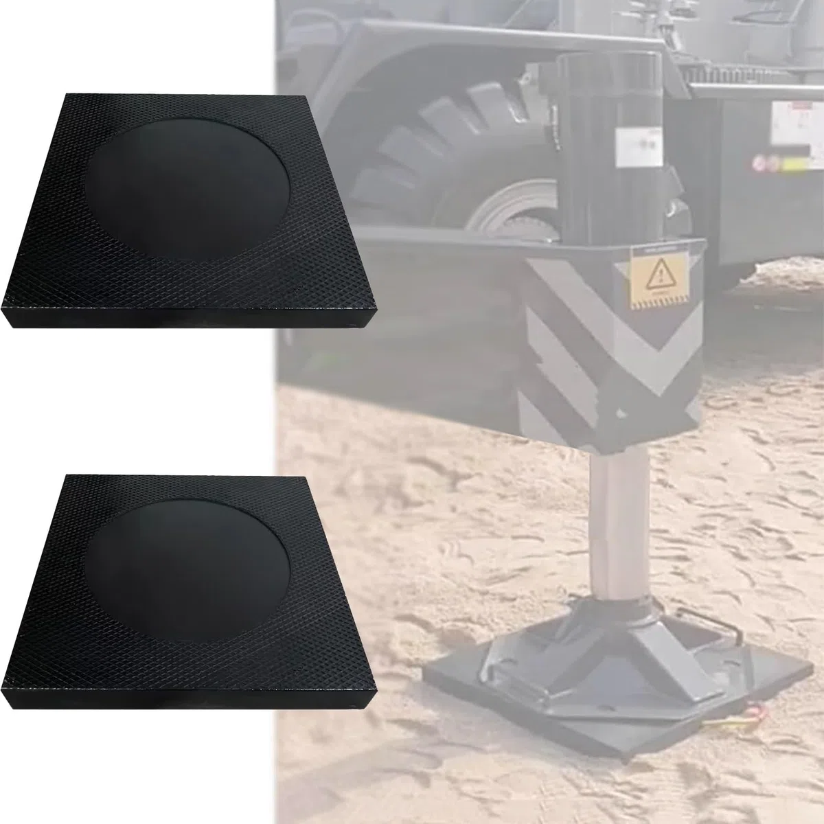 wagenheber auflage Stapelwagenheber-Pads, 2er-Set, Pad-Blöcke für Wagenheber-Stabilisierungsbeine für Abschleppdienste, LKW-Anhänger, Kran, Abschleppfahrwerk, Wohnmobil-Pads für Nivellierwagenheber(50