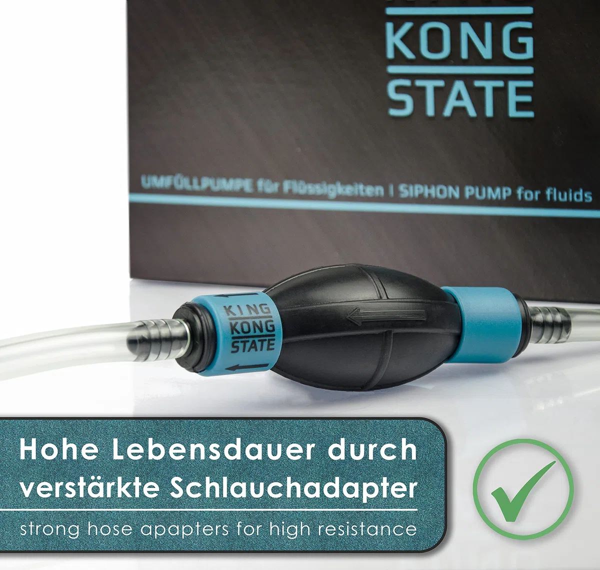 King Kong State Handpumpe NEU - Umfüllpumpe für Flüssigkeiten wie Wasser, Benzin, Diesel oder Öl-Gemische l optimal für den Auto- und Motorrad-Bereich
