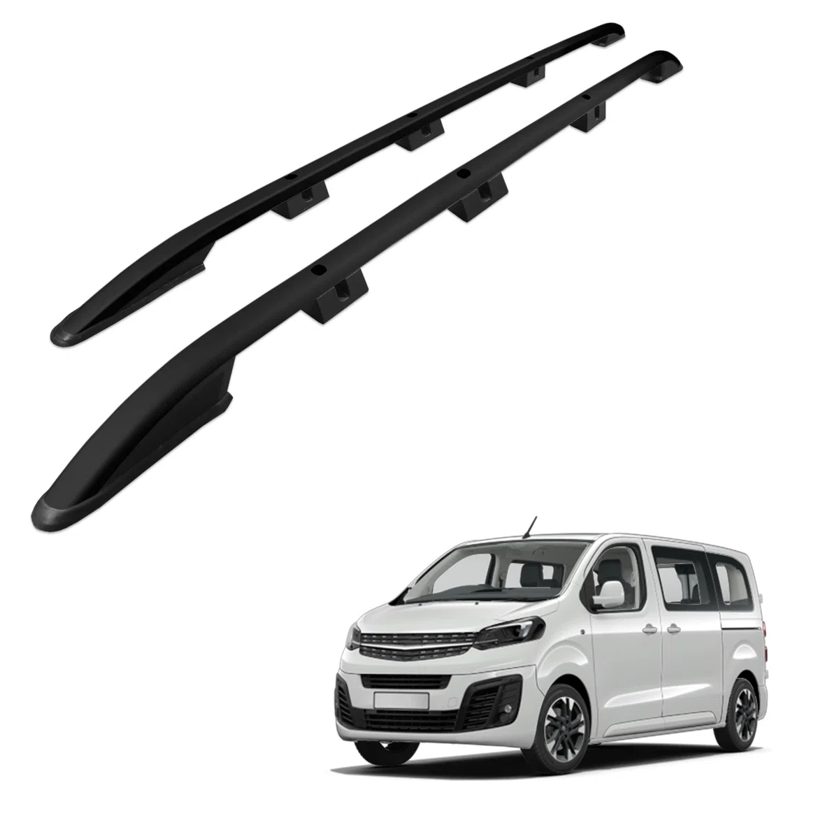CHROMEMASTER | Dachreling Dachträger | Kompatibel mit Opel Zafira Life 2019- Extra Long/L3; Zur Befestigung der Dachgepäckträger, Dachboxen oder Dachfahrradträger | Robuste Konstruktion aus Aluminium