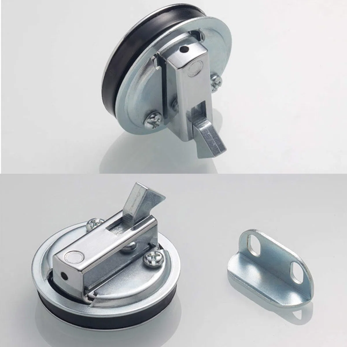 Pull Lock Edelstahl Flush Pull Latch Flush Hatch Locker Pull Latch Pull Lift Hatch Fallenschloss Möbelschlosser für Camping Boot Wohnwagen Flush Hatch Locker Cabinet Pull Lift Hatch Schloss 2 Stück