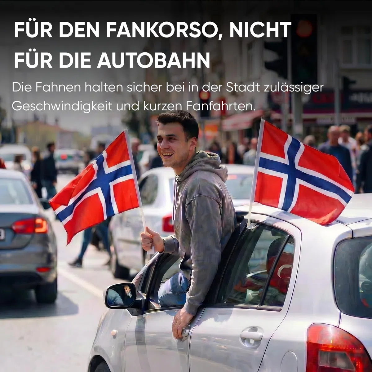 2er SET "Auto Flagge" Fahne WM Länder Fußball Fan Farbe: Norwegen