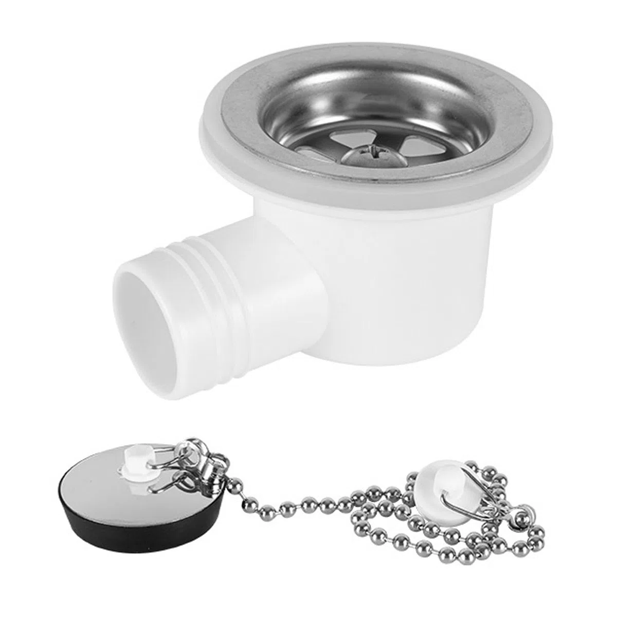 SIXRUN Rechtwinkliger Abflussanschluss für Wohnmobil-Waschbecken aus Edelstahl für Yachten, Stark Abdichtender, Platzsparender Adapter, Einzigartiges Design, ABS-Edelstahlmaterial, für