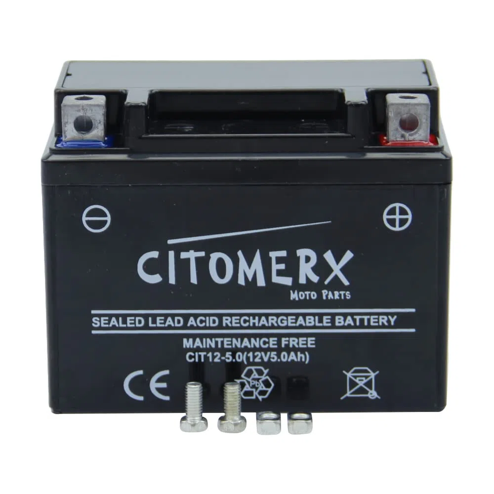 Batterie wartungsfrei 12V 5AH YB4L-B, YTX4L-BS, YT4L-B kompatibel mit Peugeot Speedfight 2 50 LC DD WRC 307 2005