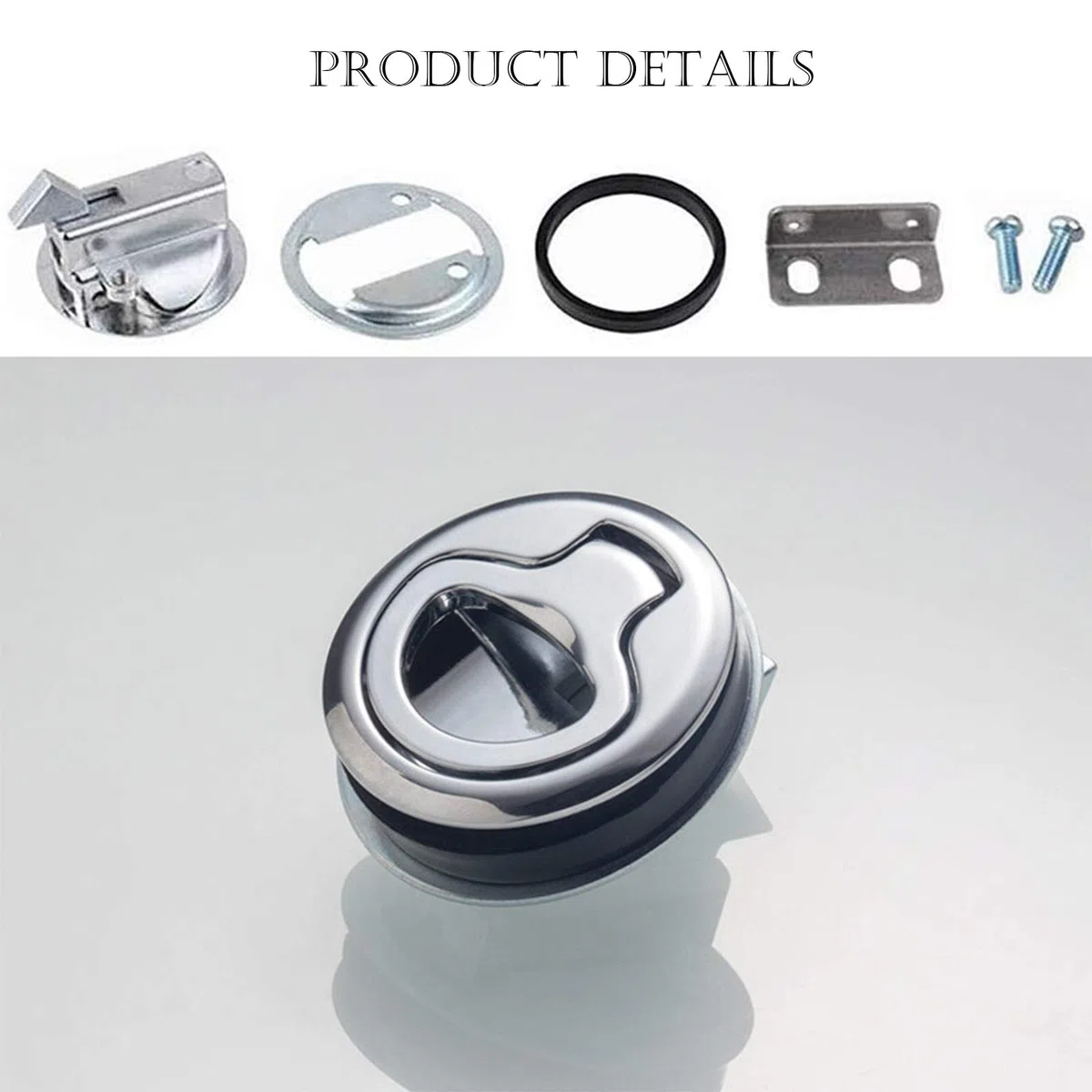 Pull Lock Edelstahl Flush Pull Latch Flush Hatch Locker Pull Latch Pull Lift Hatch Fallenschloss Möbelschlosser für Camping Boot Wohnwagen Flush Hatch Locker Cabinet Pull Lift Hatch Schloss 2 Stück